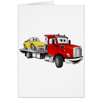 Red Tow Truck Flatbed Cartoon