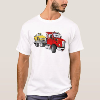 Red Tow Truck Flatbed Cartoon T-Shirt