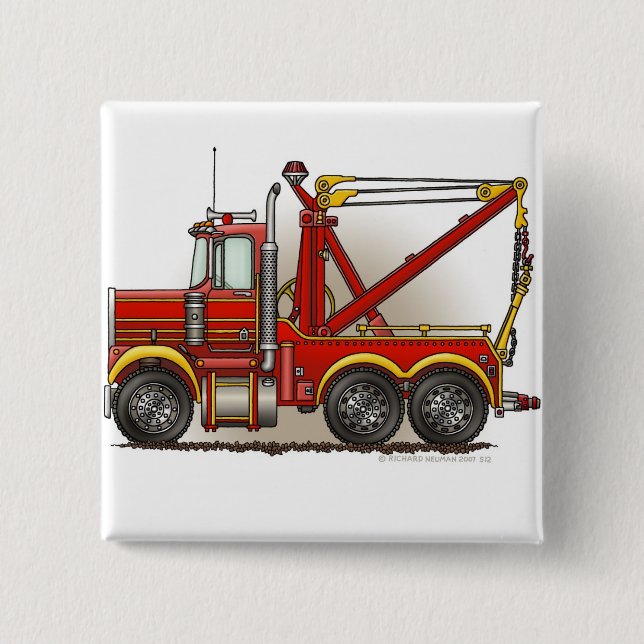 Red Tow Truck Wrecker Pins (Front)