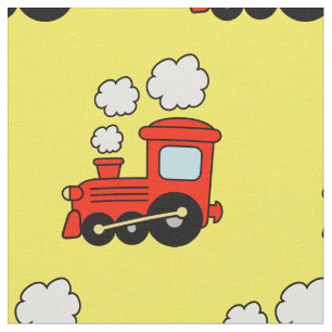 Red toy choo choo train DIY hobby textile fabric