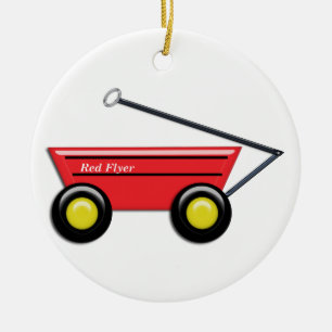 Red Toy Wagon Ceramic Ornament