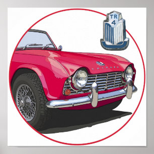 Red TR4 Poster