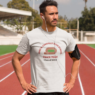 Red Track Team Customized Runner T-Shirt