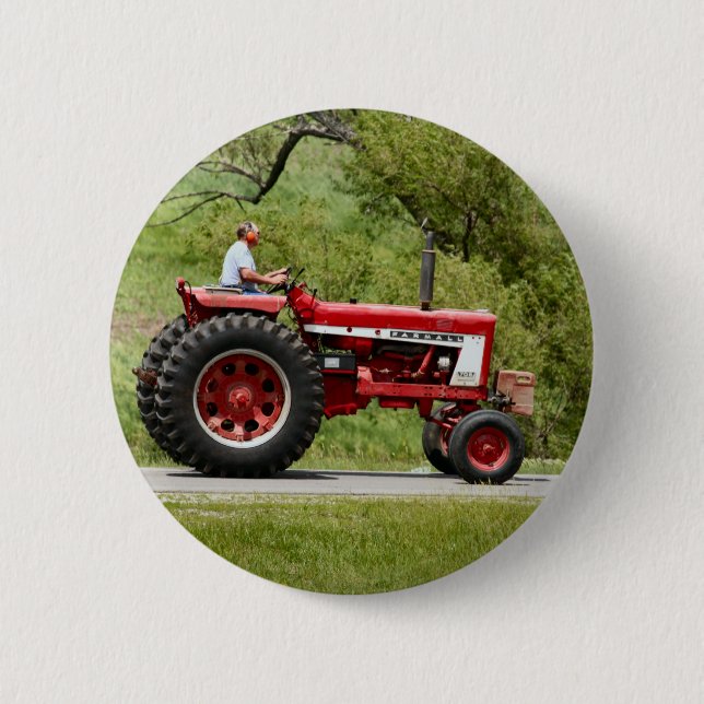 Red Tractor 2 Inch Round Button (Front)