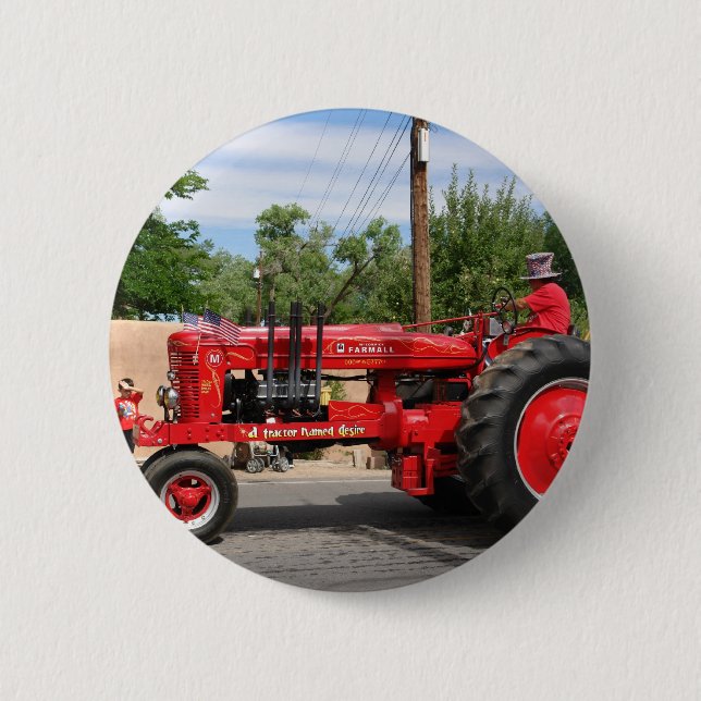 Red Tractor 2 Inch Round Button (Front)