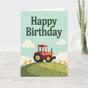 Red Tractor Birthday Card