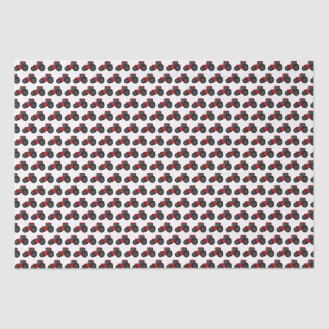Red Tractor Birthday Tissue Paper (Front)