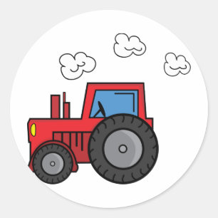 Red Tractor Classic Round Sticker