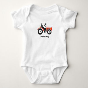 Red Tractor Design Apparel Baby Bodysuit