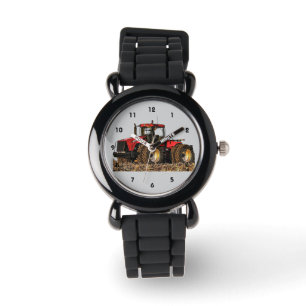 Red Tractor Farming Ripper Farmer Equipment Kids Watch