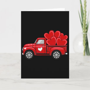 Red Tractor Hauling Hearts Funny Valentine Card