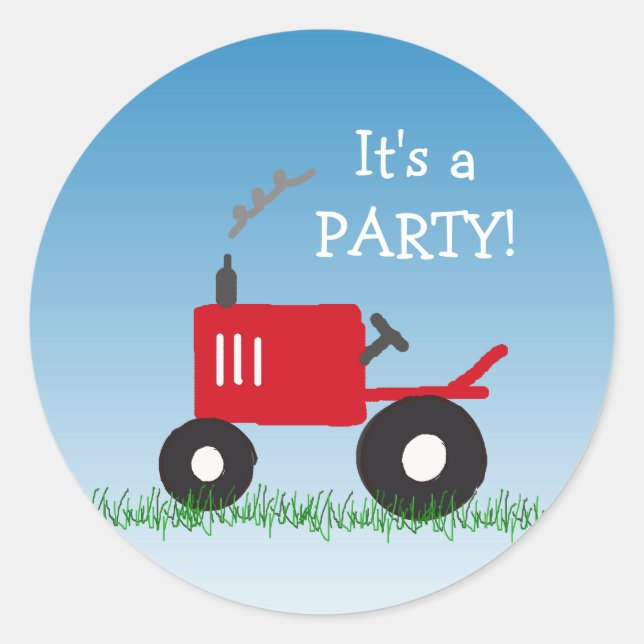 Red Tractor Invitation Envelope Seal (Front)