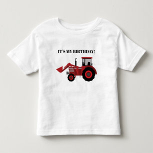 Red Tractor It's My Birthday Personalized Toddler T-shirt