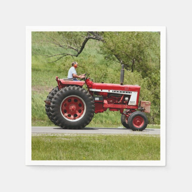 Red Tractor Napkin (Front)