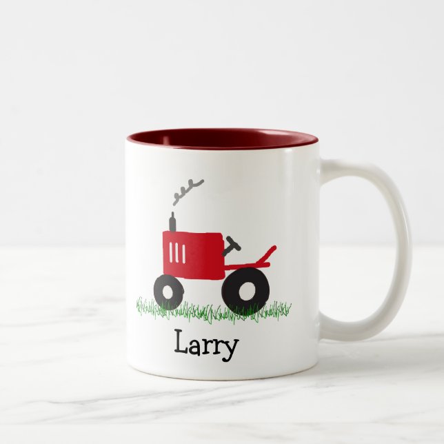 Red Tractor Personalized Mug (Right)