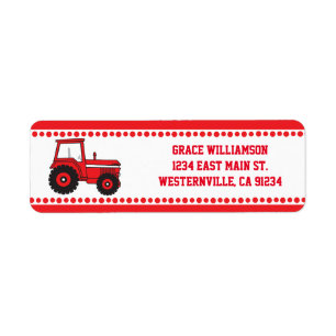 Red Tractor Return Address Labels