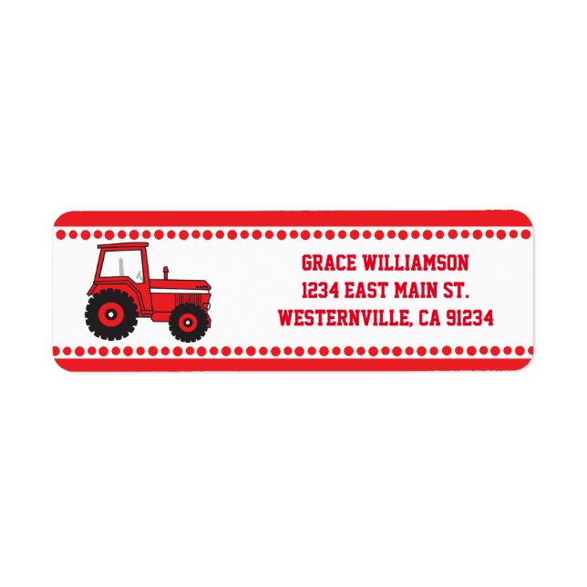 Red Tractor Return Address Labels (Front)
