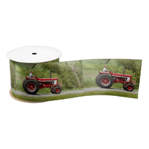 Red Tractor Satin Ribbon