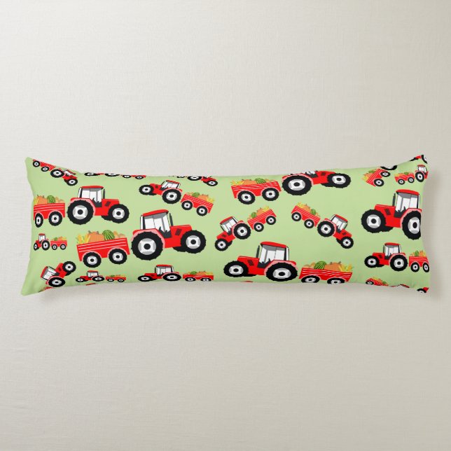 Red Tractor Truck Farm Produce Body Pillow (Front)