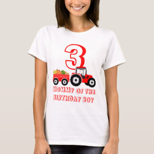 Red Tractor Truck Farm Produce Mommy Birthday Boy T-Shirt