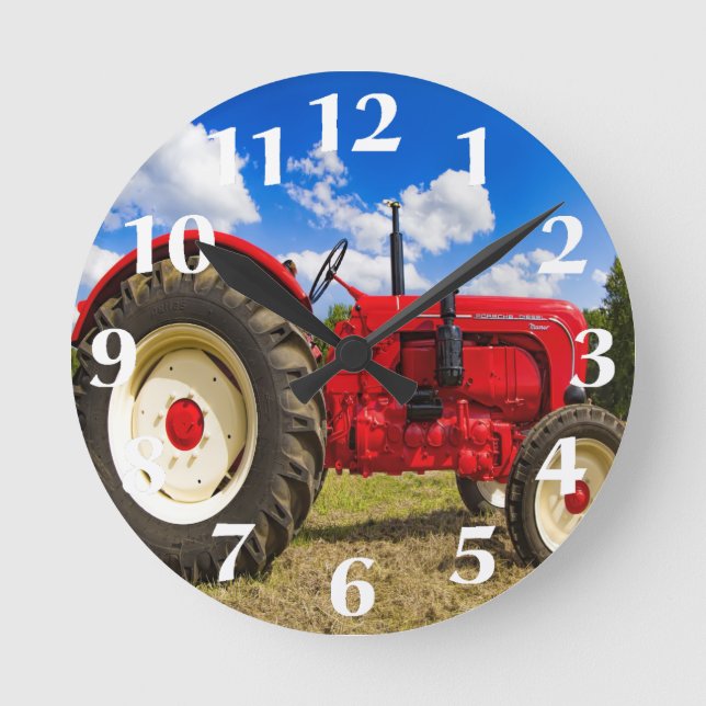 Red Tractor Wall Clock (Front)