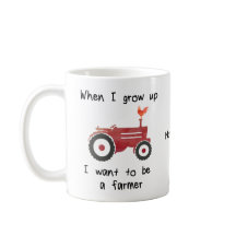 Red Tractor with chicken-I want to be a farmer.