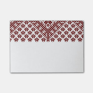 Red traditional Baltic Latvian Pattern Design Post-it Notes