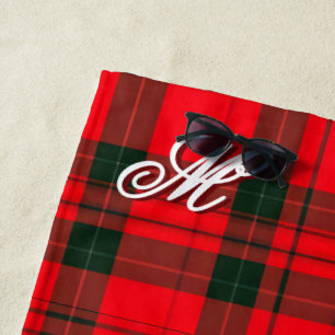 Red Traditional Plaid Tartan Popular Collection Beach Towel