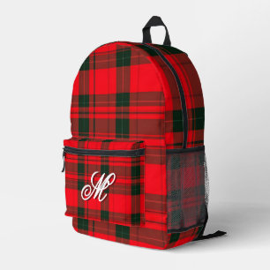 Red Traditional Plaid Tartan Popular Collection Printed Backpack