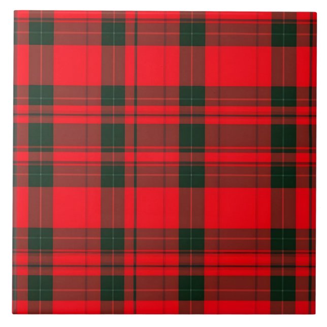 Red Traditional Plaid Tartan Popular Collection Tile (Front)