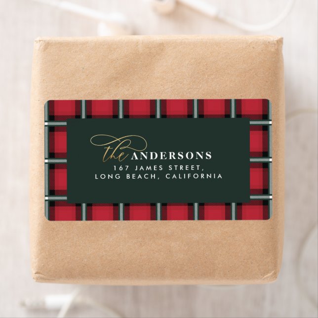 Red traditional tartan personalized christmas (Insitu)