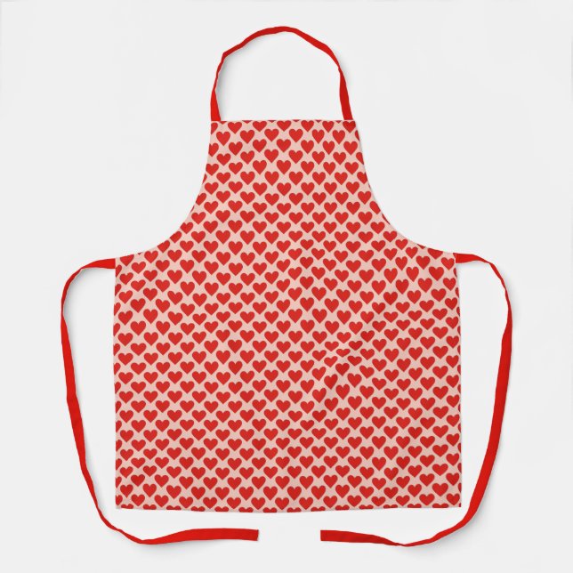 Red, traditional Valentine's day heart Apron (Front)