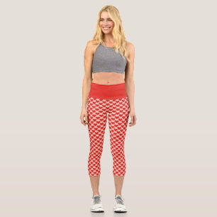 Red, traditional Valentine's day heart Capri Leggings