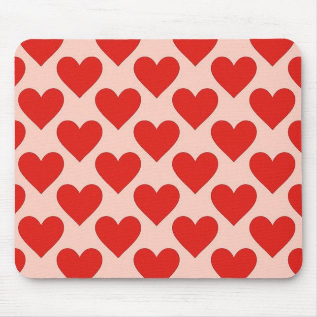 Red, traditional Valentine's day heart Mouse Pad (Front)