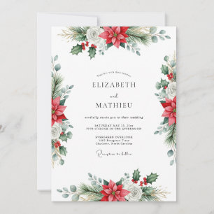 Red Traditional Winter Wedding Invitation