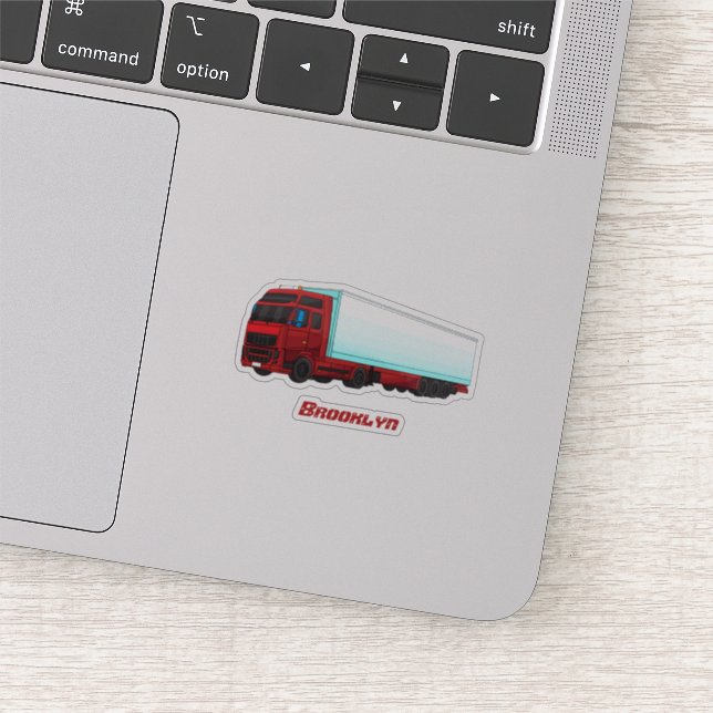 Red trailer truck illustration (Detail)