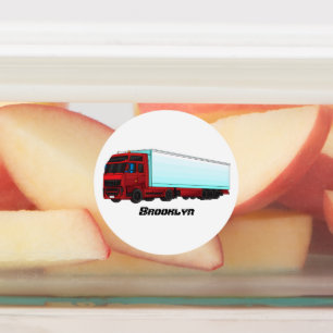 Red trailer truck illustration