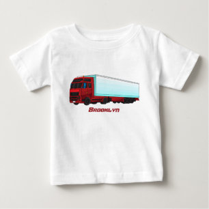 Red trailer truck illustration baby T-Shirt