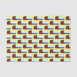 Red trailer truck illustration tissue paper