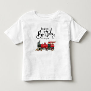 Red Train Happy Birthday "Your Name" Toddler T-shirt