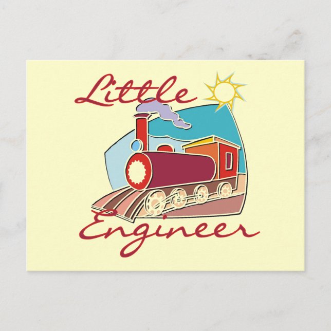Red Train Little Engineer Tshirts and Gifts Postcard (Front)