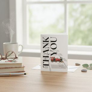Red Train Rails Thank You Special Day Note Card