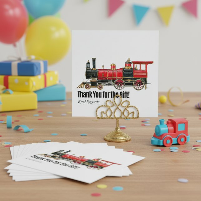 Red Train Thank You Card (Red Train Thank You Card)