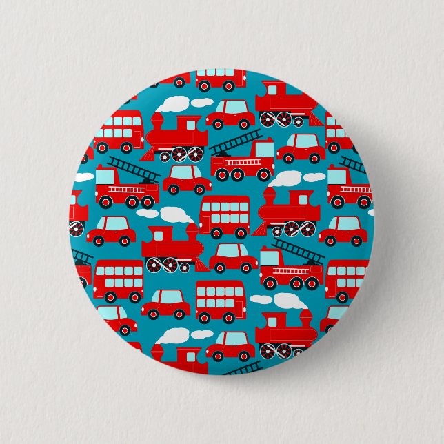 Red transport 2 inch round button (Front)