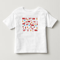 Red Transport Fire Truck Engine Brigade Pattern