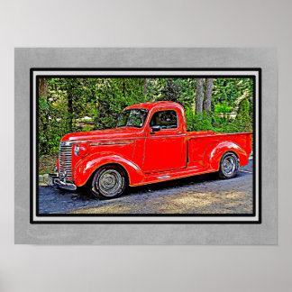 Red Trcuk At Car Show - Art Print