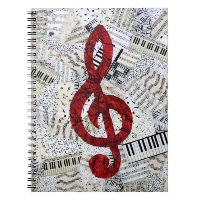 Red Treble Clef Music Notebook (Front)