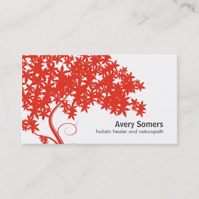 Red Tree Holistic Healer Naturopath Business Card (Front)