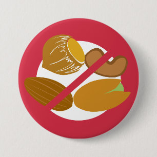 Red Tree Nut Free Nut Allergy Kids 3 Inch Round Button