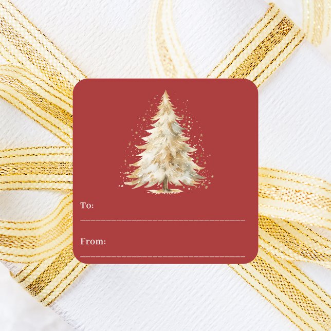 Red tree snow to from Christmas Square Sticker (Creator Uploaded)